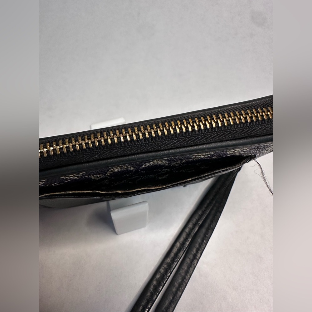 Coach Black and Tan Signature Wristlet - Picture 4 of 6